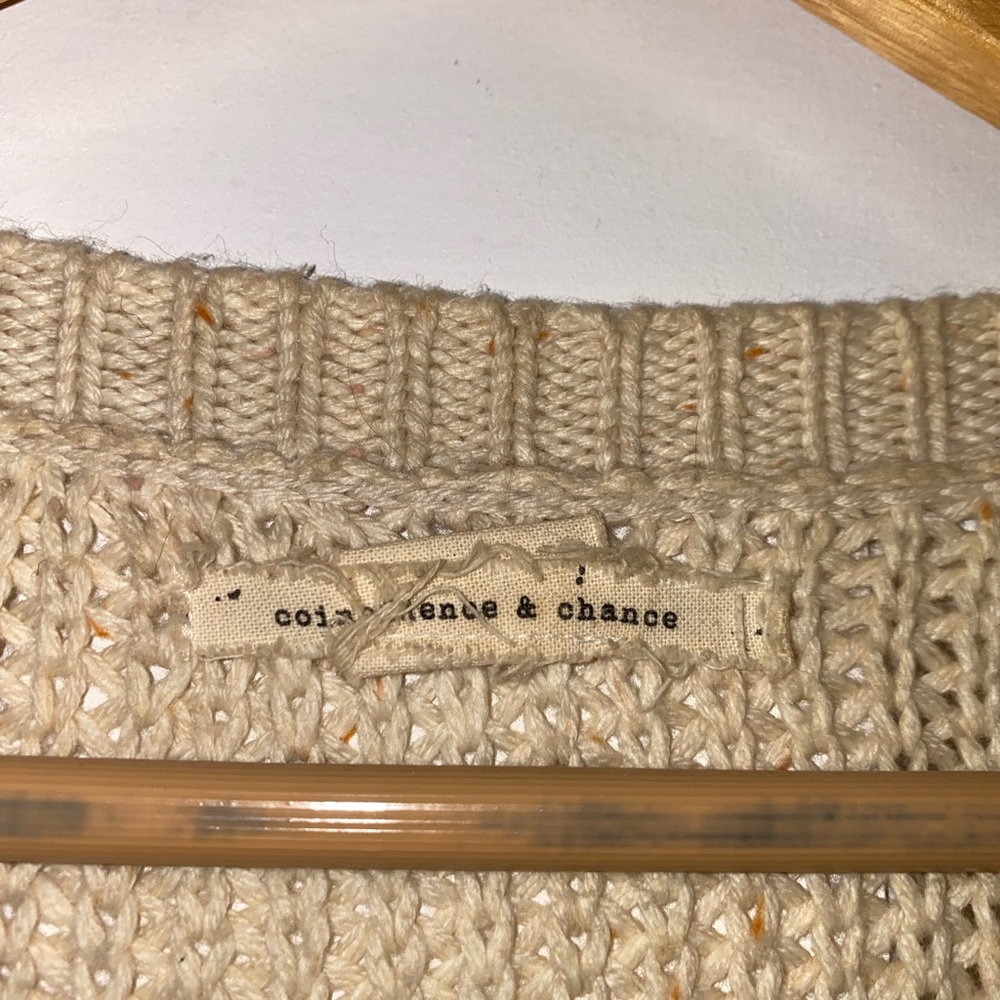 Uo Cable Knit Sweater With Patchwork - image 2